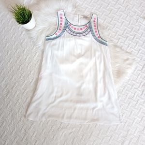 {Jodifl} White Embroidered Shift Dress